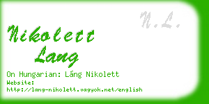 nikolett lang business card